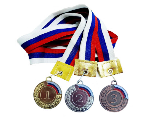 F11732 Медаль 1 место с флагом (лента в комплекте)