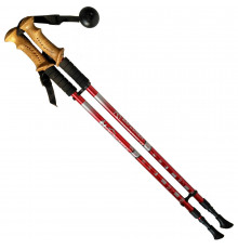 R18142 -PRO Палки для скандинавской ходьбы 2-х секционные с чехлом (красные) до 1,35м Телескопическа