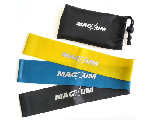 MLB50-3 Комплект эспандеров "Magnum" 3 штуки в сумке (50 х 5см х 0,4/0,8/1,2 мм)