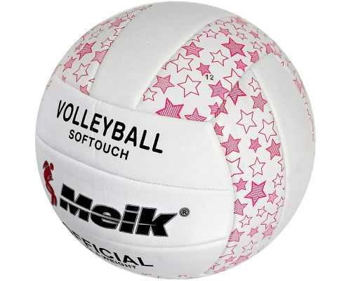 R18039-1 Мяч волейбольный "Meik-2898" (розовый) PU 2.5, 270 гр, машинная сшивка