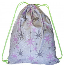 SM-140 Мешок-рюкзак (серый) с рисунком "Снежинки"