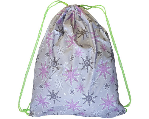 SM-140 Мешок-рюкзак (серый) с рисунком "Снежинки"