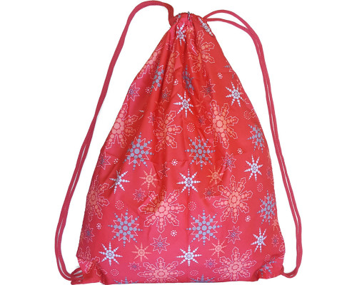 SM-141 Мешок-рюкзак (красный) с рисунком "Снежинки"
