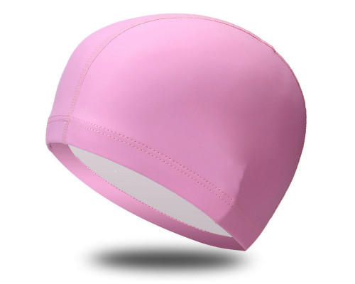 B31516 Шапочка для плавания ПУ одноцветная (Розовая)