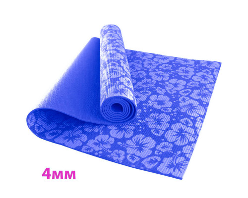 HKEM113-04-BLUE Коврик для йоги 4 мм-Синий (12)
