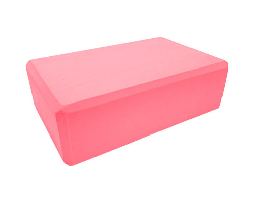 BE100-9 Йога блок полумягкий (розовый) 223х150х76мм., из вспененного ЭВА (A25576)