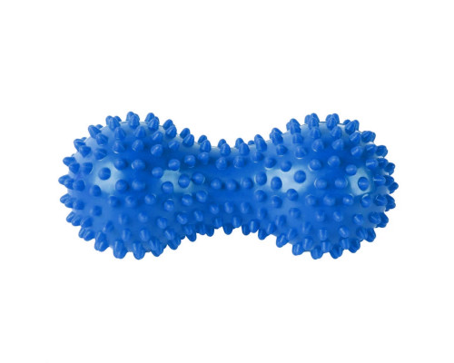 B32130 Массажер двойной мячик с шипами (синий) (ПВХ)