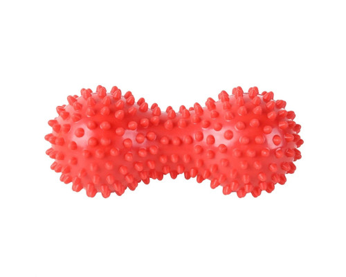 B32130 Массажер двойной мячик с шипами (красный) (ПВХ)