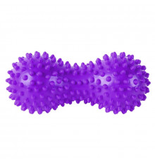 B32130 Массажер двойной мячик с шипами (фиолетовый) (ПВХ)