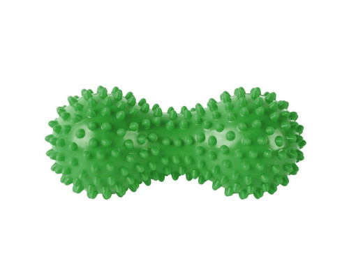 B32130 Массажер двойной мячик с шипами (зеленый) (ПВХ)
