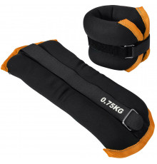 HKAW101-C Утяжелители "ALT Sport" (2х0,75кг) (нейлон) в сумке (черный с оранжевой окантовкой)