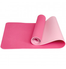 E33585 Коврик для йоги ТПЕ 183х61х0,6 см (розовый/светло розовый)