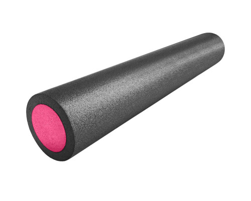 PEF90-12 Ролик для йоги полнотелый 2-х цветный (черный/розовый) 90х15см. (B34500)