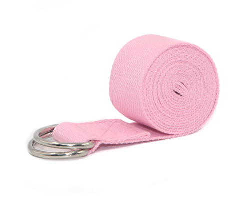 B34479-3 Ремень для йоги фитнеса высокой плотности 181х3,8 см (розовый)