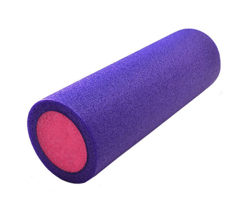 PEF30-1 Ролик для йоги полнотелый 2-х цветный (фиолетово/розовый) 30х15см. (B34489)