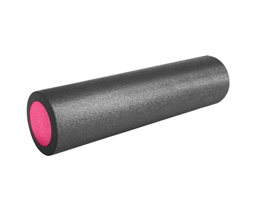 PEF60-9 Ролик для йоги полнотелый 2-х цветный (черно/розовый) 60х15см. (B34497)