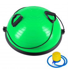 BOSU055-23 Полусфера BOSU гимнастическая, 58см., (зелен) в комплекте с эспандер и насосом (B35084-2)