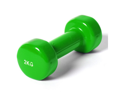 B35016 Гантель виниловая 2.0 кг (зеленая)