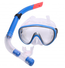 E33110-1 Набор для плавания взрослый маска+трубка (ПВХ) (синий)