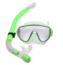 E33110-2 Набор для плавания взрослый маска+трубка (ПВХ) (зеленый)