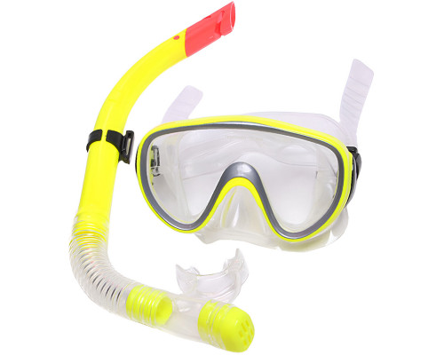 E33110-3 Набор для плавания взрослый маска+трубка (ПВХ) (желтый)