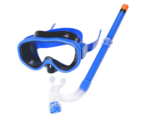 E33114-1 Набор для плавания детский маска+трубка (ПВХ) (синий)