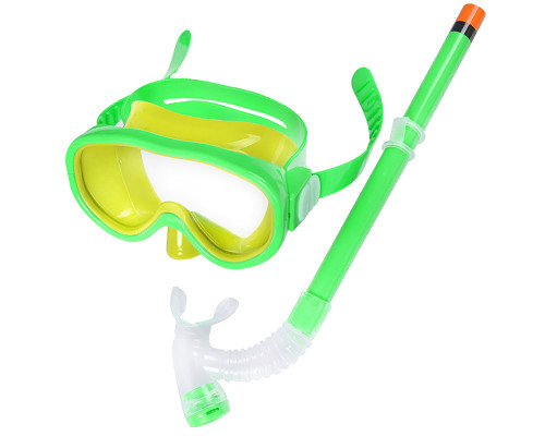 E33114-2 Набор для плавания детский маска+трубка (ПВХ) (зеленый)