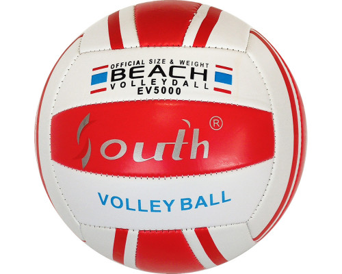 E33541-3 Мяч волейбольный (красный), PVC 2.5, 250 гр, машинная сшивка