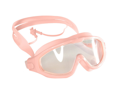 E33122-3 Очки полумаска для плавания юниорская (силикон) (розовые)