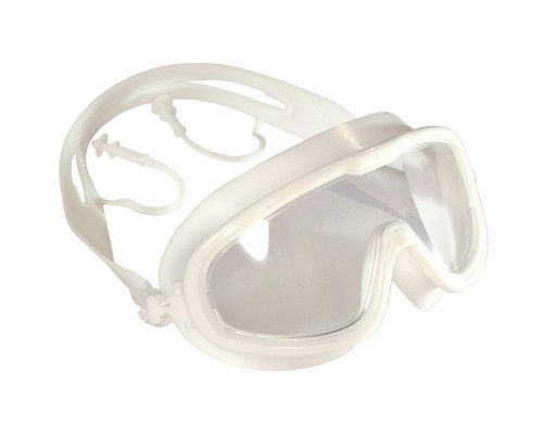 E33161-2 Очки полумаска для плавания взрослая (силикон) (белый)