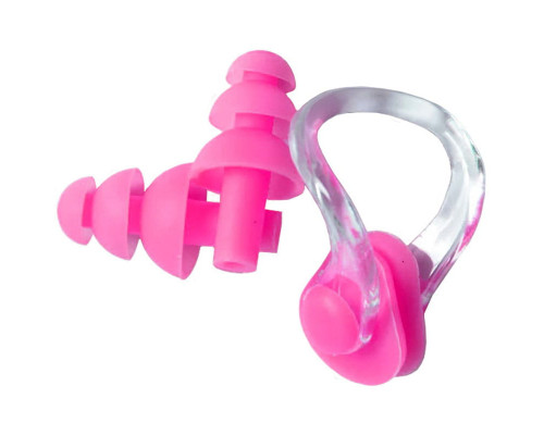 E36867-2 Набор для плавания в боксе, беруши и зажим для носа (розовый)