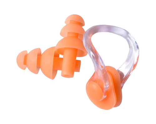 E36867-5 Набор для плавания в боксе, беруши и зажим для носа (оранжевый)