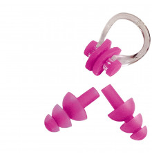 E36868-2 Набор для плавания в zip-lock, беруши и зажим для носа (розовый)