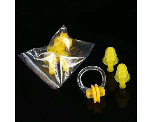 E36868-4 Набор для плавания в zip-lock, беруши и зажим для носа (желтый)