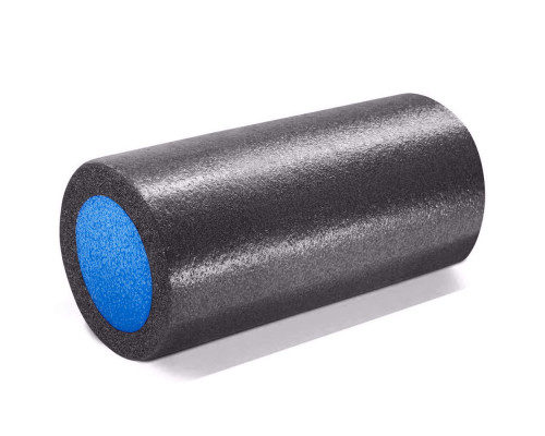 PEF100-31-Z Ролик для йоги полнотелый 2-х цветный (черный/синий) 31х15см.