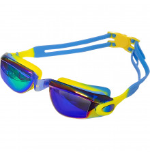 B31549-A Очки для плавания взрослые с зеркальными стёклами (желто/голубые)