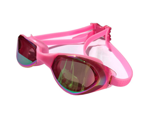 E33119-2 Очки для плавания взрослые зеркальные (розовые)