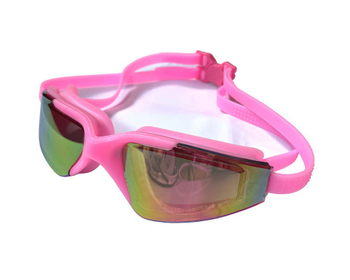 E38879-2 Очки для плавания взрослые зеркальные (розовые)