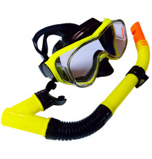 E39247-2 Набор для плавания взрослый маска+трубка (ПВХ) (желтый)
