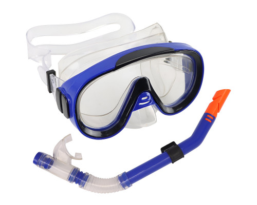 E39246-1 Набор для плавания юниорский маска+трубка (ПВХ) (синий)