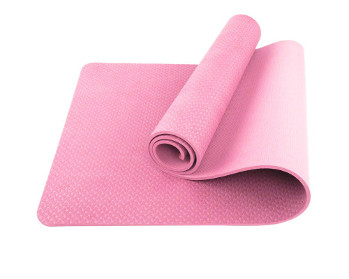 E39316 Коврик для йоги ТПЕ 183х61х0,6 см (розовый)