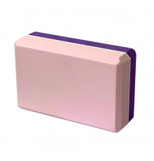 E29313-7 Йога блок полумягкий 2-х цветный (фиолетово-розовый) 223х150х76мм., из вспененного ЭВА