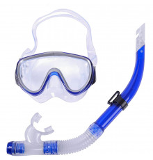 E39224 Набор для плавания взрослый маска+трубка (ПВХ) (синий)