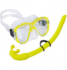 E39231 Набор для плавания взрослый маска+трубка (ПВХ) (желтый)
