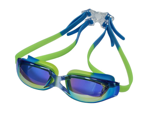 E39688 Очки для плавания зеркальные взрослые (сине/зеленые)