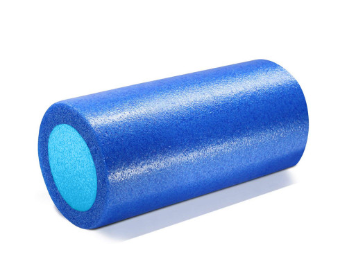 PEF100-31-X Ролик для йоги полнотелый 2-х цветный (синий/голубой) 31х15см.