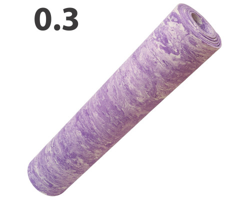 E40022 Коврик для йоги ЭВА 173х61х0,3 см (фиолетовый Мрамор) (147-002)