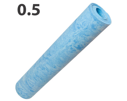 E40031 Коврик для йоги ЭВА 173х61х0,5 см (синий Мрамор) (147-011)