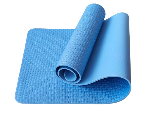 E40036 Коврик для йоги ЭВА 183х61х0,7 см (синий Мрамор) (147-016)