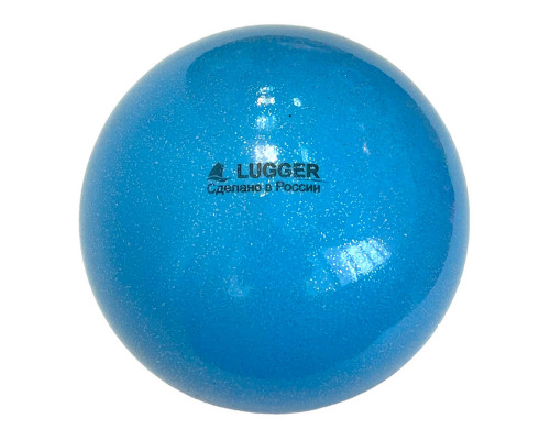 Мяч для художественной гимнастики однотонный,  d=15 см (небесный с блестками)